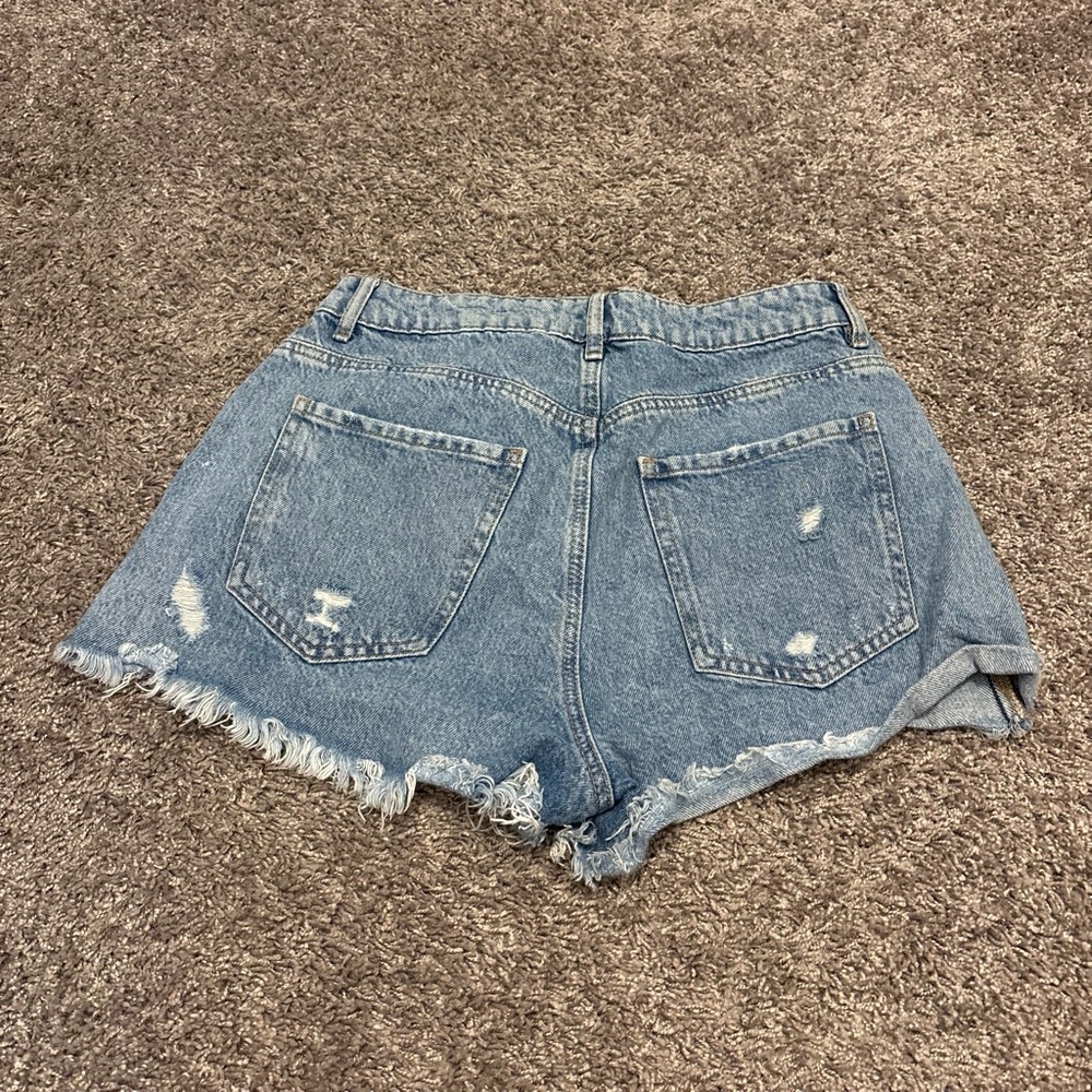 Garage Light Blue Distressed Denim Jean Shorts - Picture 2 of 2